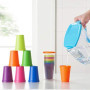 DMZK 8Pcs Gobelets Arc en Ciel Tasses en Plastique pour Enfants, Tasses Portables pour Le Voyage