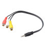 Futheda Câble répartiteur audio prise mâle 3,5 mm vers 3 RCA femelle, câble audio stéréo audio vidéo auxiliaire (rouge/jaune/bla