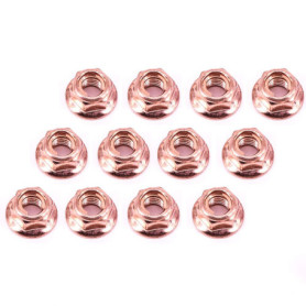 12x Auto Auspuff Krümmermuttern Kopf Bolzen Mutter M8 Sechskant Kupfer selbstsichernde Werkzeuge, Kfz-Auspuff Sechskantmutter M8