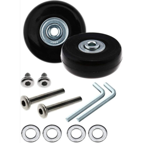 Valise Roues Remplacement, Ensemble de 4 Valise faciles à Roues essieux Deluxe réparation OD 45 mm en Caoutchouc en métal