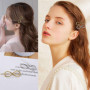 Pinces à Cheveux en Métal Géométrique Barretes à Cheveux Feuille Plume Cercle Triangle Infini Lune Forme Épingles à Cheveux pour