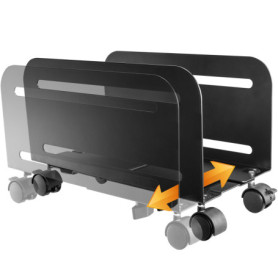 RICOO Support de boîtier PC RH-04 à roulettes Chariot Gaming Tour d'ordinateur Roues verouillable Largeur réglable réhausseur Mo