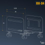 RICOO Support de boîtier PC RH-04 à roulettes Chariot Gaming Tour d'ordinateur Roues verouillable Largeur réglable réhausseur Mo