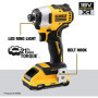 DEWALT - Visseuse à chocs compacte Brushless XR 18V, avec 2 batteries Li-ION 3.0Ah et coffret TSTAK, DCF809L2T-QW