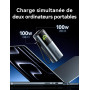 VENTION Batterie Externe 27000mAh 200W, Charge Rapide Power Bank avec Écran Numérique & Animations Emoji, 2 Ports USB-C + USB-A,