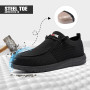 LARNMERN Chaussures de Sécurité Hommes Femmes Embout Acier Loafers Anti-Smashing Slip on Antidérapante Léger Respirante Conforta