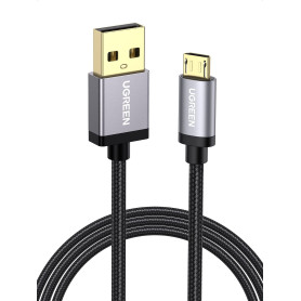 UGREEN Câble USB Micro USB Charge Rapide 18W 3A Nylon Tressé Câble Chargeur Compatible avec Manette PS 4 PS4 Pro PS4 Slim Xbox O