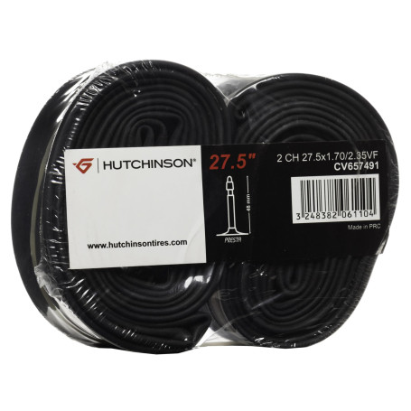 Hutchinson SNC Hutchinson CV657491 Lot de 2 Chambre à air de vélo Mixte, Noir, 27,5 x 1,70 à 2,35