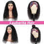Perruque Bandeau Cheveux Humain - Densité 180% Cheveux Bouclés Brésiliens - Perruque Demi-Tête Half Wig Couleur Noire Naturelle 