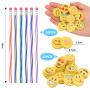 Crayon Flexible et Gomme Emoji Set, 48 Pièces Crayon Pliable Coloré et Gommes Mignonnes Cadeaux, Crayons de Couleur Souple, Cray