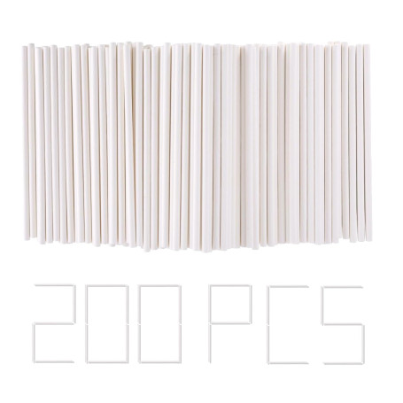 Shirene Baton Pop Cake,200 Pièces Batonnet Pop Cake 10cm Sucette Baton Sucette Pop Cake Bâtonnets en Papier pour Gâteaux pour Fa