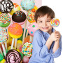 Shirene Baton Pop Cake,200 Pièces Batonnet Pop Cake 10cm Sucette Baton Sucette Pop Cake Bâtonnets en Papier pour Gâteaux pour Fa