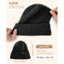 YANIKY Bonnet d'hiver pour homme et femme, doublé en polaire thermique, bonnet de ski, bonnet à revers pour temps froid