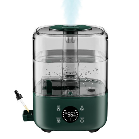 Vankarr 5L humidificateur d'air chambre,humidificateurs d'air bébé,Silencieux Smart Humidificateurs,Buse 360°,BPA Free Avec Plus