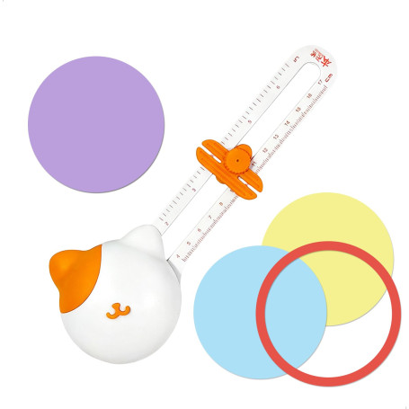 Cutter Circulaire, Coupe Papier Rond Réglable, Perforatrice Angle Arrondi avec Échelle Claire, Découpe des Papiers Ronds d'un Di