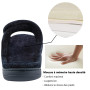 Git-up Chaussons Femme Mousse à Mémoire avec Support de l'arche Ajustable Crochet et Boucle Diabétique Large Bout Ouvert Pantouf