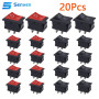 Senven 20Pcs Interrupteur à bascule, interrupteur à bascule mini AC, 2 broches 6A / 250V, 10A / 125V ON/OFF, pour automobile, ma