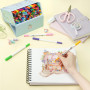 Ohuhu Feutre Coloriage Adulte, 120 Couleurs Aquarelle Stylos Feutres Double Pointe Fine et Pinceau pour Calligraphie Mandala Des