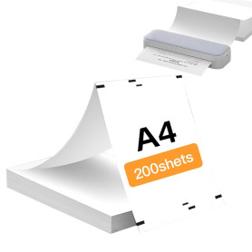 Dulynva 200 Feuilles Papier Thermique A4 Imprimante Séchage Rapide Compatible avec les Imprimantes Thermiques A4 pour Fichiers, 