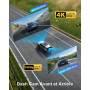 Dashcam Voiture Avant Arrière 4K+1080P, SIGRILL Caméra Embarquée Voiture avec Carte SD 64Go Gratuite, Caméra de Voiture WiF, Sup
