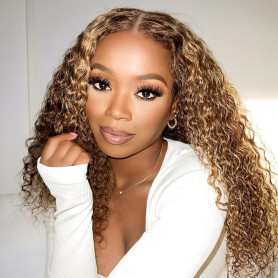 Perruque Cheveux Humain Sans Colle Pre Cut 4×4 Lace Glueless Wig Human Hair Kinky Curly Wear and Go Perruque Femme Naturelle Bré