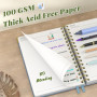 Smarpau Carnet A5, carnet à spirale à couverture rigide avec stylo, journal avec papier épais 100 g/m² à l'encre, bloc-notes pou