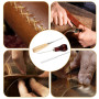 Lot de 3 alènes avec manche en bois, poinçonnage pour enfants, outils de couture en cuir, poinçonnage avec manche en bois pour p