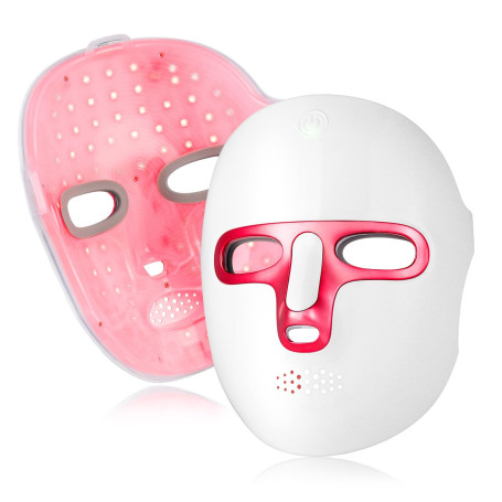 Foreverlily Masque lumineux LED 7 couleurs, appareil de beauté sans fil, masque lumineux LED rechargeable, anti-âge, lignes fine