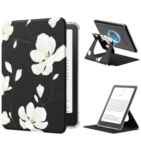MoKo Coque Pivotante à 360°pour 7" Ebook 12e Gén 2024, Étui Protection à Dos Clair Magnétique Détachable&Support Réglable et Aut