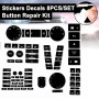 Beekeg Kit de réparation de bouton usé auto autocollant noir mat compatible avec/compatible avec/pour VW Volkswagen Touareg 2004