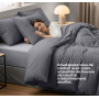 Utopia Bedding Housse de Couette 220x240 cm avec 2 Taies d'oreiller 65x65 cm (Gris) - Parure de lit 220 x 240 cm - Ensembles de 