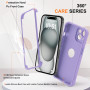 ORETECH Coque pour iPhone 15 Plus + 2 Pièces Verre Trempé Protection écran, Antichoc Souple Silicone TPU Arrière Rigide PC Avant
