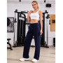 Litherday Jogging Femme en Coton Coupe Large Pantalon de Sport à Taille Élastique pour Running, Fitness et Entraînement