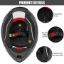 MOCOERL-Casque de Moto, Casque modulable, Casque intégral pour Hommes et Femmes avec Protection de Menton renforcée, Double visi