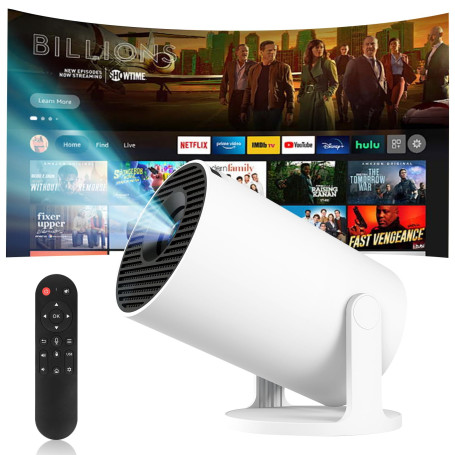 Mini Projecteur 4K Videoprojecteur Portable Projecteur Video WiFi 6 BT 5.4 Android 11 Retroprojecteur 1080P Full HD Supporté pou