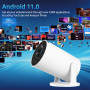 Mini Projecteur 4K Videoprojecteur Portable Projecteur Video WiFi 6 BT 5.4 Android 11 Retroprojecteur 1080P Full HD Supporté pou