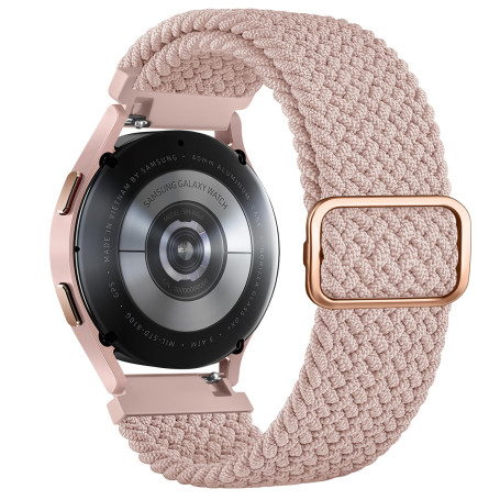 Vancle Bracelet Compatible pour Samsung Galaxy Watch 4 5 6 7 Femme Homme, 20mm Élastique en Nylon Tressé Réglable Bracelet de Re