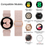 Vancle Bracelet Compatible pour Samsung Galaxy Watch 4 5 6 7 Femme Homme, 20mm Élastique en Nylon Tressé Réglable Bracelet de Re