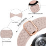 Vancle Bracelet Compatible pour Samsung Galaxy Watch 4 5 6 7 Femme Homme, 20mm Élastique en Nylon Tressé Réglable Bracelet de Re