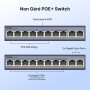 UGREEN Switch Ethernet PoE 10 Ports Gigabit Switch RJ45 8 Ports PoE+ 60W Multiprise RJ45 Boitier Métal 6KV Protection Contre la 