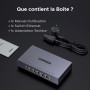 UGREEN Switch Ethernet PoE 6 Ports Gigabit Switch RJ45 4 Ports PoE+ 60W Multiprise RJ45 Boitier Métal 6KV Protection Contre la F
