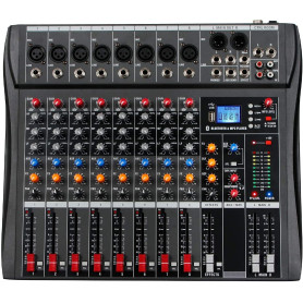 Depusheng DA8 Mélangeur audio professionnel Console de carte de son Bluetooth Interface de système de bureau à 8 canaux Entrée M