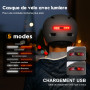 Shinmax Casque Velo Homme Femme, Casque vélo Femme avec 5 Modes lumière, USB Casque de vélo avec visière, Casque Trottinette Ele