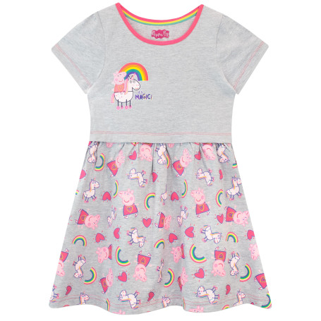 Peppa Pig Robe Robe pour Fille | Tenue d’été Arc-en-Ciel | Vêtements pour Filles | De 18 Mois à 8 Ans