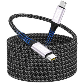 Câble USB-C vers USB-C,5m 240W charge rapide PD 5 A,gaine en nylon Compatible avec iPhone 17/16/15 Pro Max/Pro/Plus,Samsung Gala