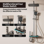 Umisu Colonne de Douche avec Écran LED Numérique et Horloge, Éclairage d’Ambiance, Robinetterie Réglable en Hauteur avec Boutons