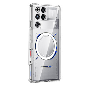 GIOPUEY Coque Magnétique pour Nubia Red Magic 11 Pro, Compatible avec MagSafe, Arrière Transparent PC + TPU Housse Etui - Clear