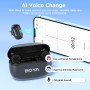 BOYA Boyamini Micro Cravate sans Fil pour iPhone/ipad, Certifié MFi, Réduction du Bruit, 30H Utilisation Mini Micro pour Podcast