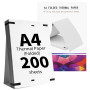 (200 Feuilles) Papier Thermique A4 Pliable,Papier Thermique A4, Sans BPA, Séchage Rapide, pour Imprimante Thermique pour Documen