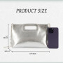 EVEOUT Pochette en Cuir Femmes Clutch Fête Sac à Main de Soirée avec Chaîne élégant Sac à bandoulière pour Mariage Parti(Argent)